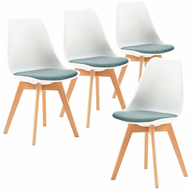 Eggree - Lot de 4 chaises au design contemporain Scandinave pour salle à manger, Confortables et Élégantes