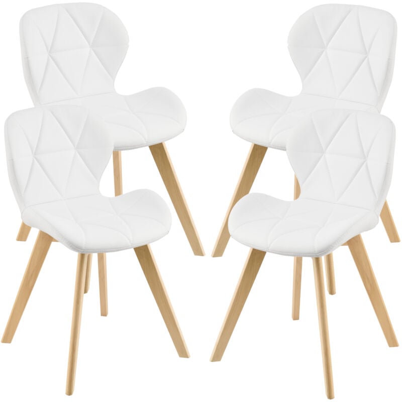 [en.casa] - Lot de 4 chaises de salle à manger Älmhult 78 x 47 x 52 cm blanc