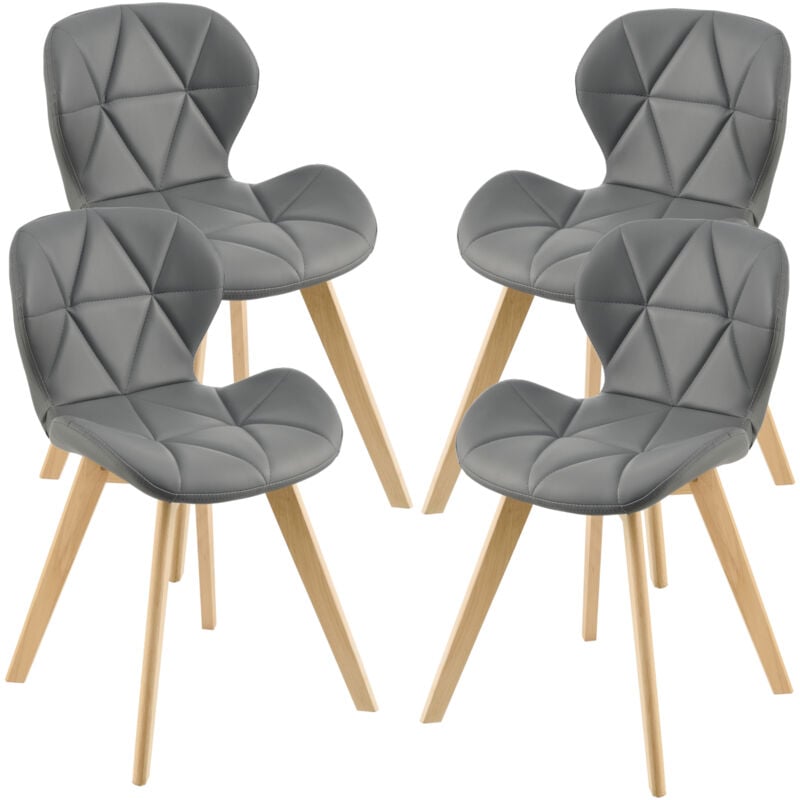 [en.casa] - Lot de 4 chaises de salle à manger Älmhult 78 x 47 x 52 cm gris