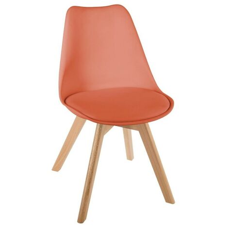 Lot de 4 Chaises de salle à manger en polypropylène Terracotta - Longueur 82 x Profondeur 52 x Hauteur 48 cm -PEGANE-