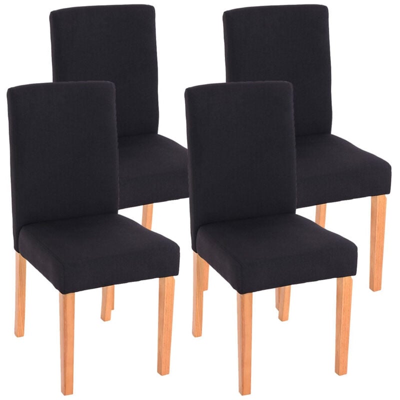 Décoshop26 - Lot de 4 chaises de salle à manger en tissu noir pieds clairs design moderne CDS04117