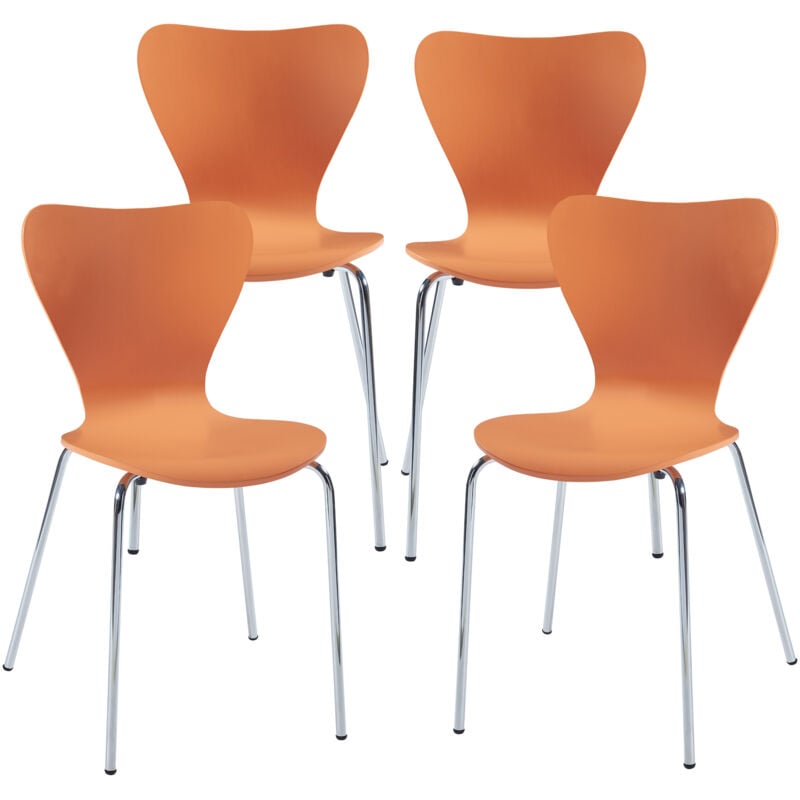[en.casa] - Lot de 4 chaises de salle à manger Essunga orange