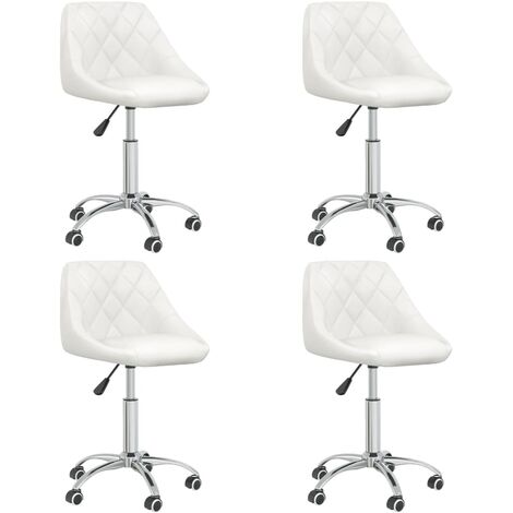 Lot de 4 Chaises de salle à manger pivotantes, Chaises à dîner, Fauteuils de Relaxation blanc similicuir BGT18724