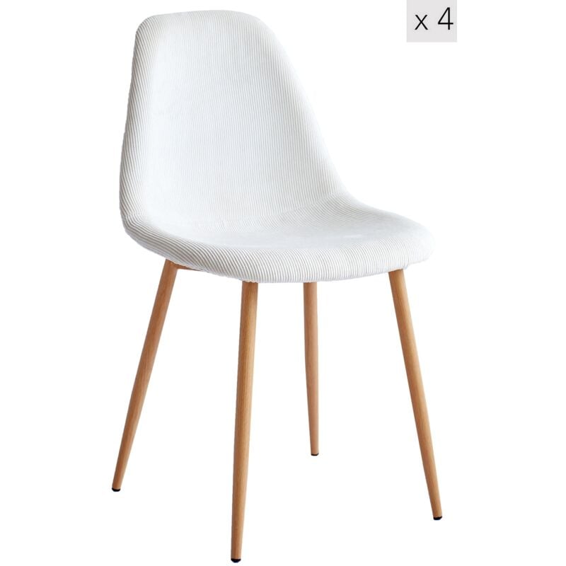 Nordlys - Lot de 4 Chaises de Salle a Manger Scandinaves Metal