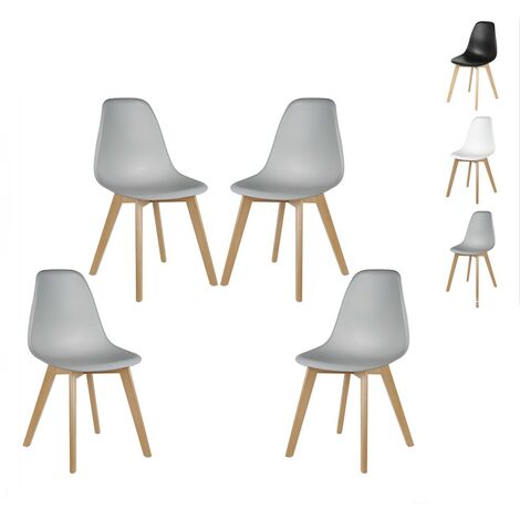 Lot De 4 Chaises Scandinaves En Tissu Gris ESBEN