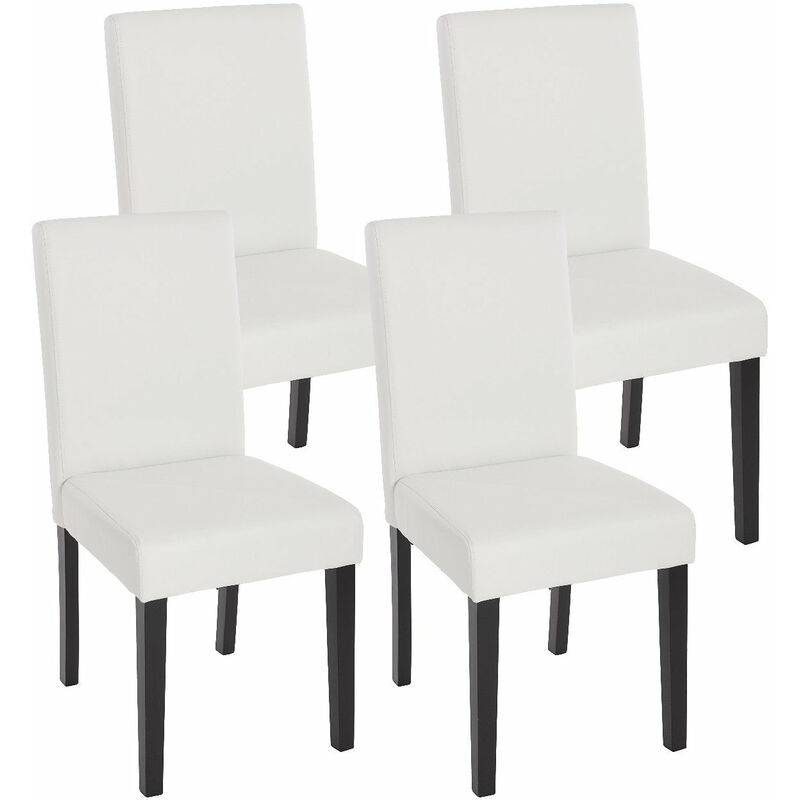 Décoshop26 - Lot de 4 chaises de salle à manger synthétique blanc mat pieds foncés CDS04137