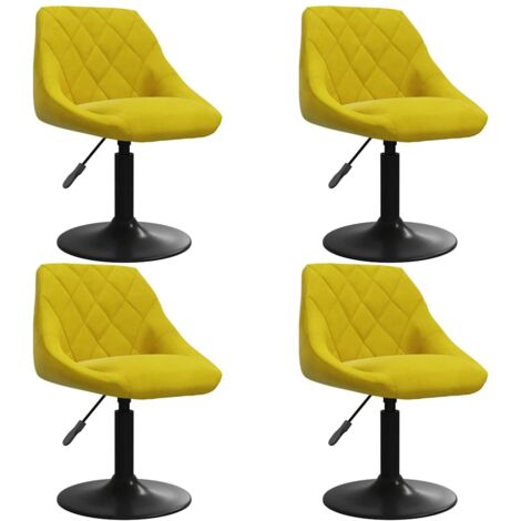 Lot de 4 Chaises de salle à manger，Chaise à manger，Chaise de cusine pivotantes jaune moutarde velours CFW16878