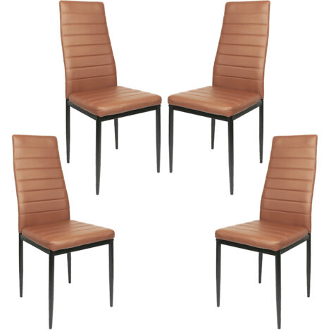 Lot de 4 Chaises de Salle à Manger,Chaise de Cuisine Cuir synthétique,pour Salle à Manger,Cuisine,Salle de Réunion,Marron