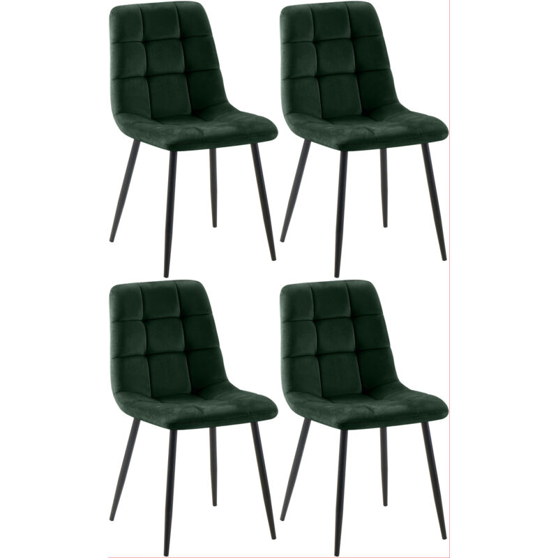 CLP - Lot de 4 chaises de salle à manger Antibes Vert