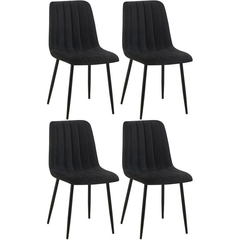 CLP - Ensemble de 4 chaises de Dijon noires, tissu