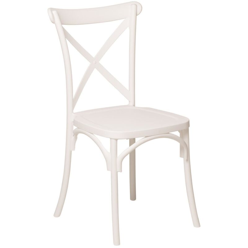 Sklum - Pack de 4 chaises de salle à manger empilables Otax Blanc