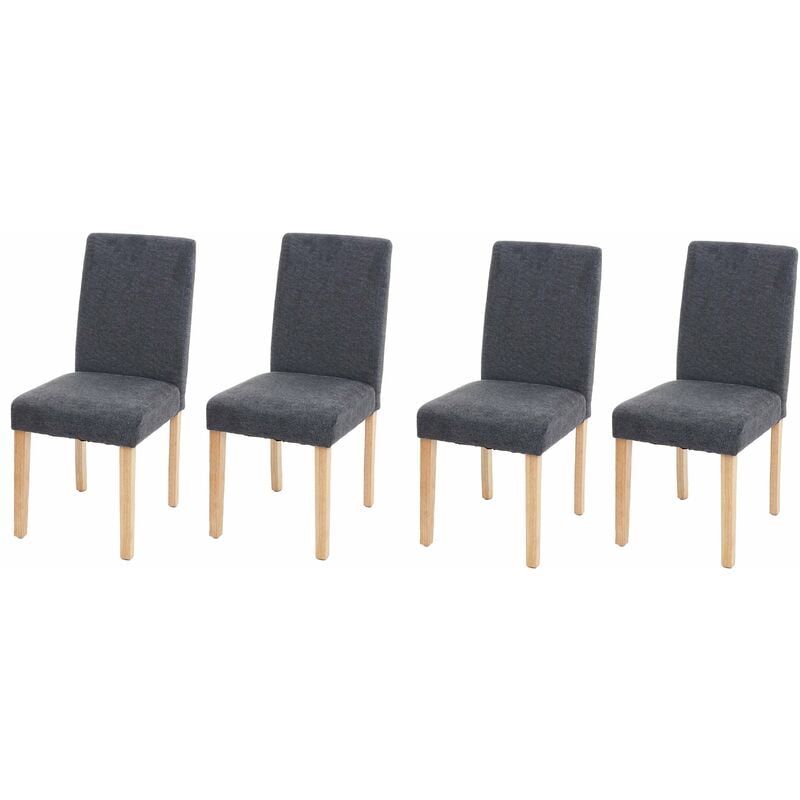 Décoshop26 - Lot de 4 chaises de salle à manger en tissu gris foncé pieds clairs CDS04562