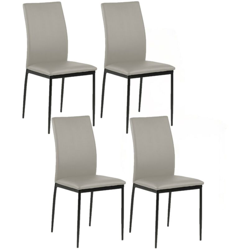 Toilinux - Lot de 4 Chaises de salle à manger Julia en Simili