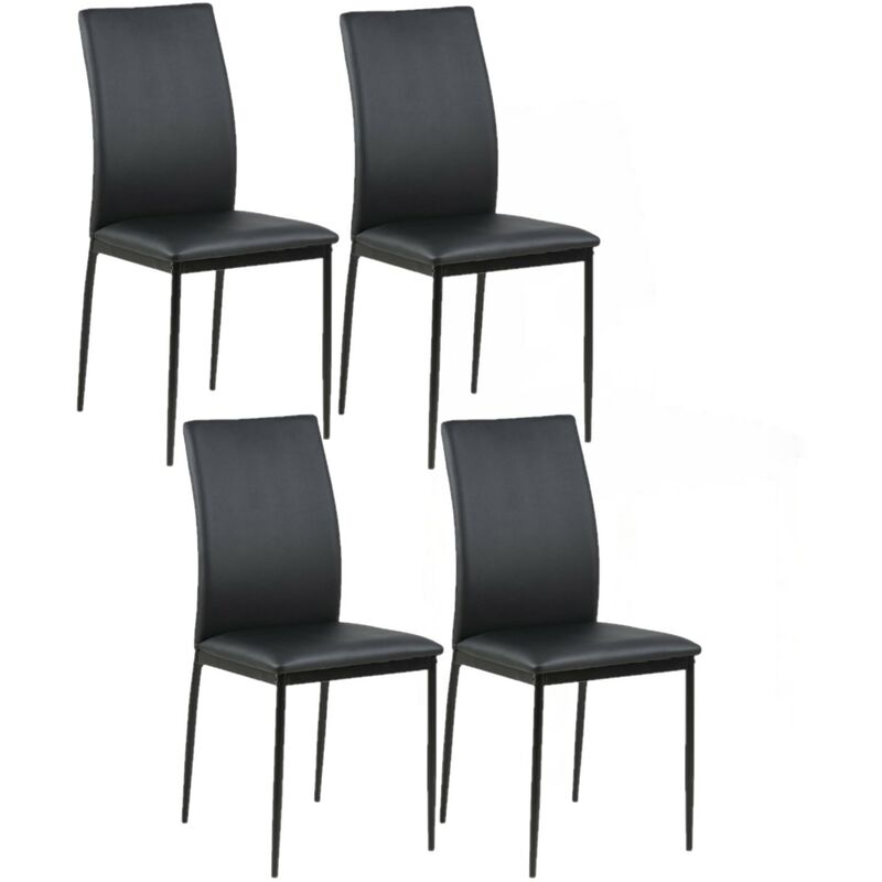 Toilinux - Lot de 4 Chaises de salle à manger Julia en Simili