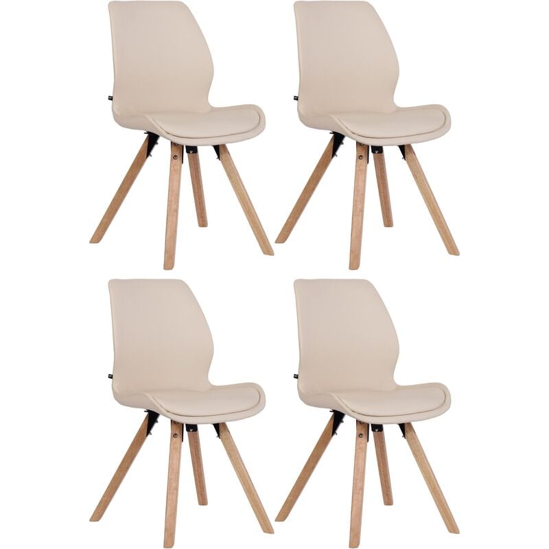 Ensemble de 4 chaises Luna Crema, faux cuir