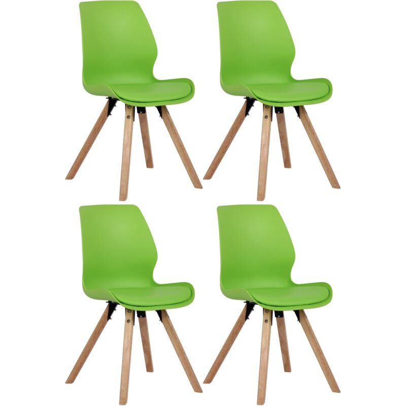 Ensemble de 4 chaises de lune vertes, plastique