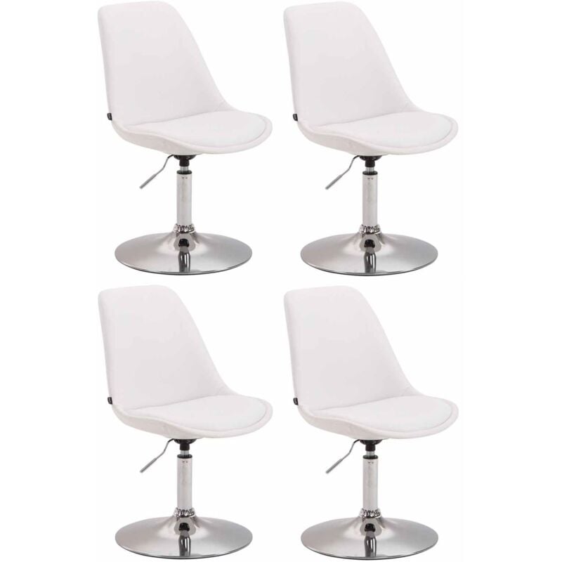 Ensemble de 4 chaises de restauration Maverick en écot-air blanc, chrom