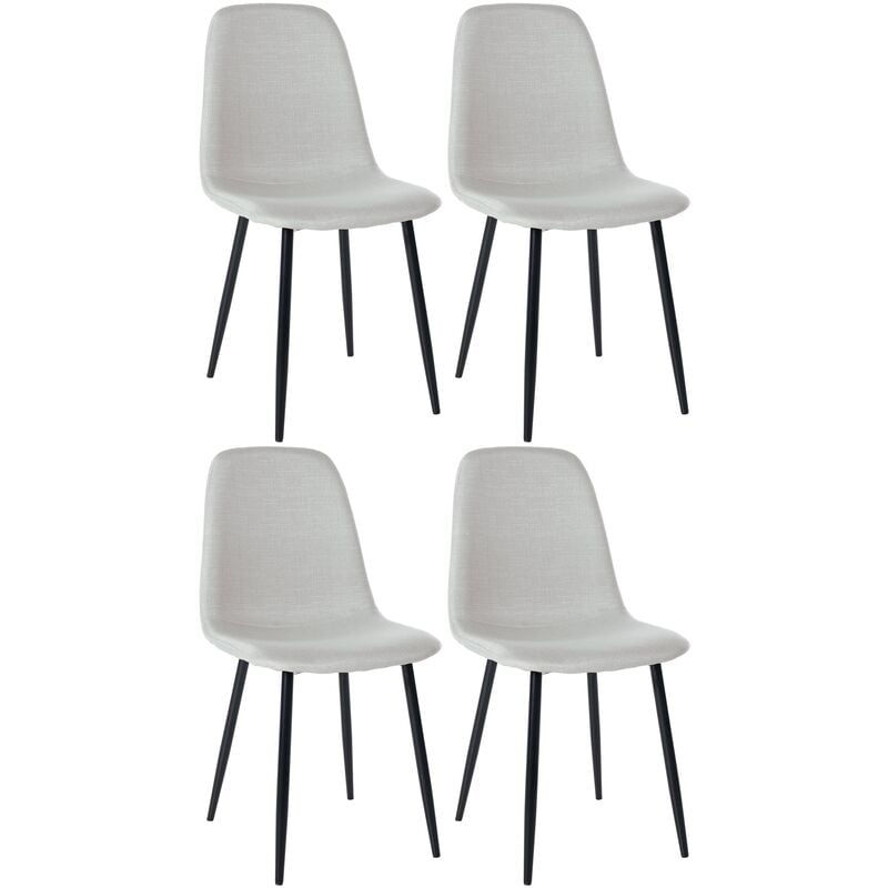 CLP - Réglez 4 chaises à manger napier crème, tissu
