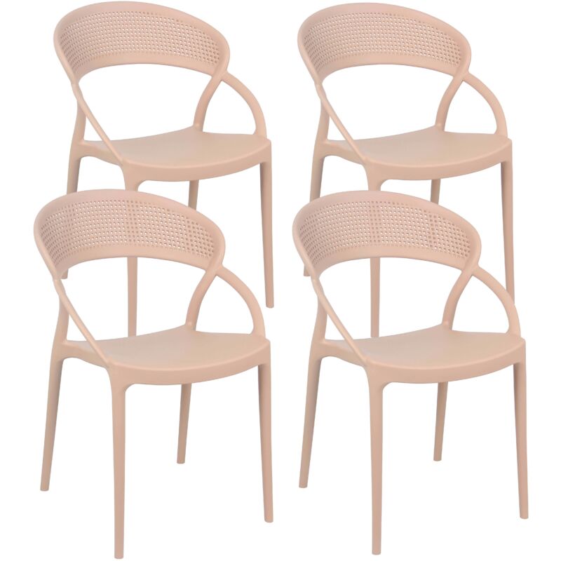 Lot de 4 chaises de terrasse roses