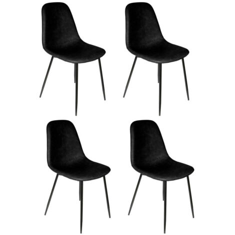 Lot de 4 Chaises Design "Amber" 86cm Noir