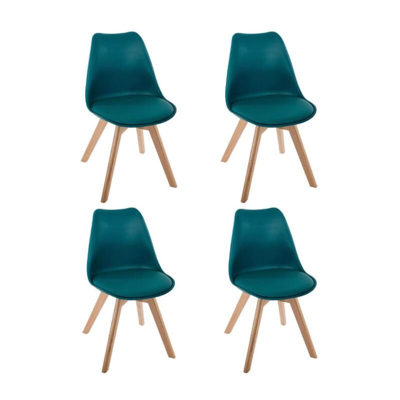 Lot de 4 Chaises Design "Baya" 81cm Bleu