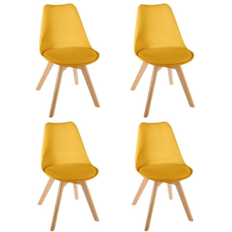 Lot de 4 Chaises Design "Baya" 81cm Jaune