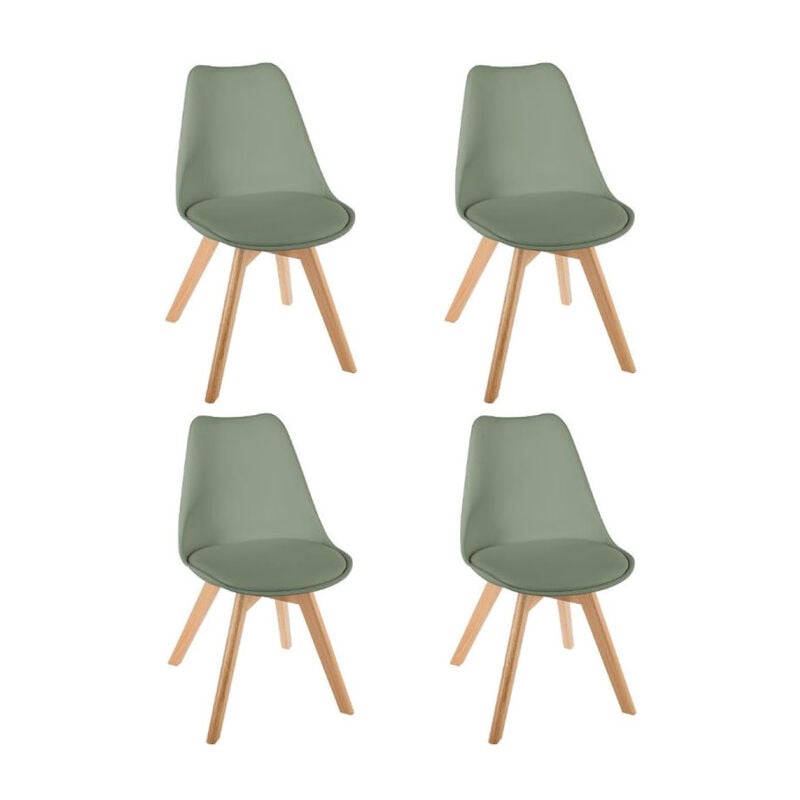 Atmosphera - Lot de 4 Chaises Design 'Baya' 81cm Kaki