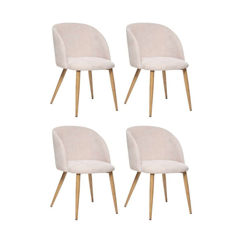 Lot de 4 Chaises Design 'Celeste' 81cm Beige Lin