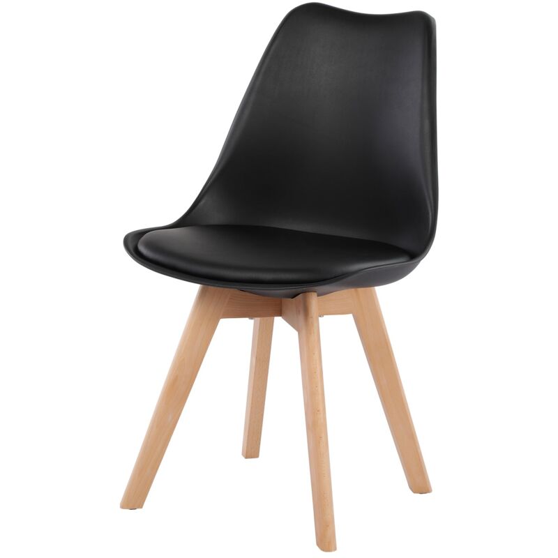 Eggree - Chaise de salle à manger design contemporain scandinave-Noir