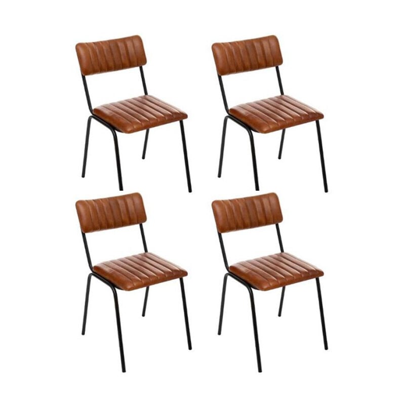 Atmosphera - Lot de 4 Chaises Design 'Dario' 78cm Cognac
