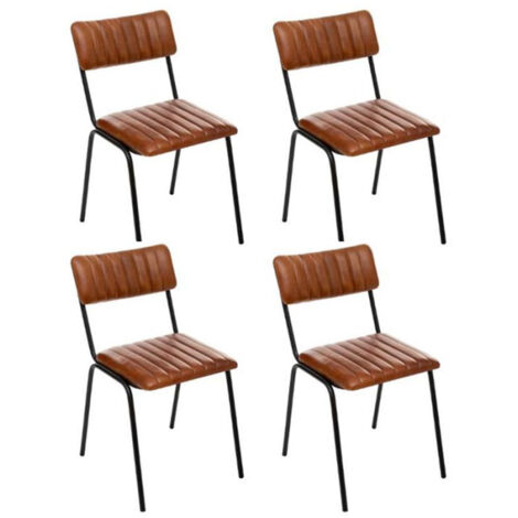 Lot de 4 Chaises Design "Dario" 78cm Cognac