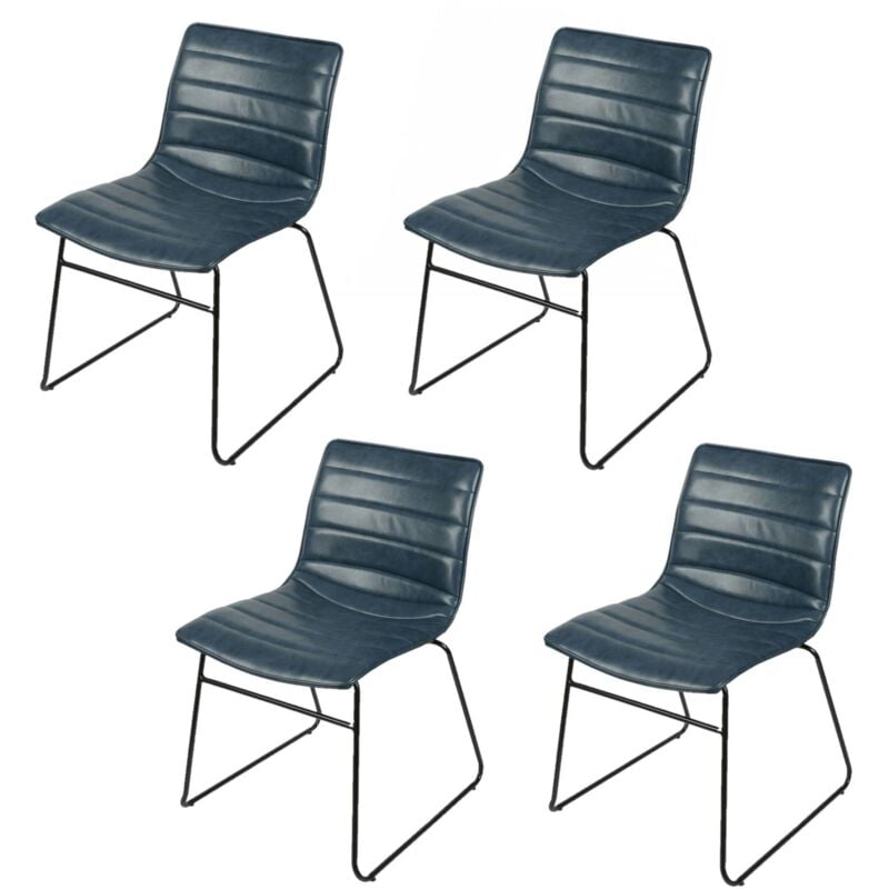 Urban Living - Lot de 4 Chaises design industriel Brooklyn