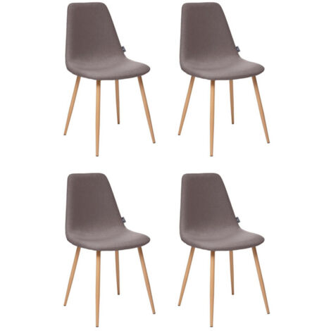 Lot de 4 Chaises Design "Roka" 85cm Gris Clair