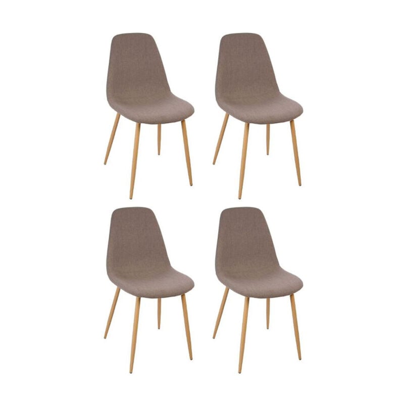 Lot de 4 Chaises Design "Roka" 85cm Taupe