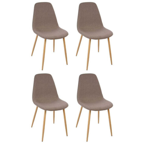Lot de 4 Chaises Design "Roka" 85cm Taupe