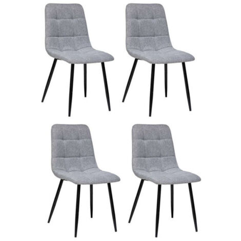 Lot de 4 Chaises Design "Sirac" 83cm Gris Clair