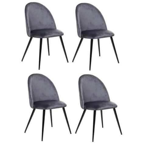 Lot de 4 Chaises Design "Slano" 84cm Gris Souris