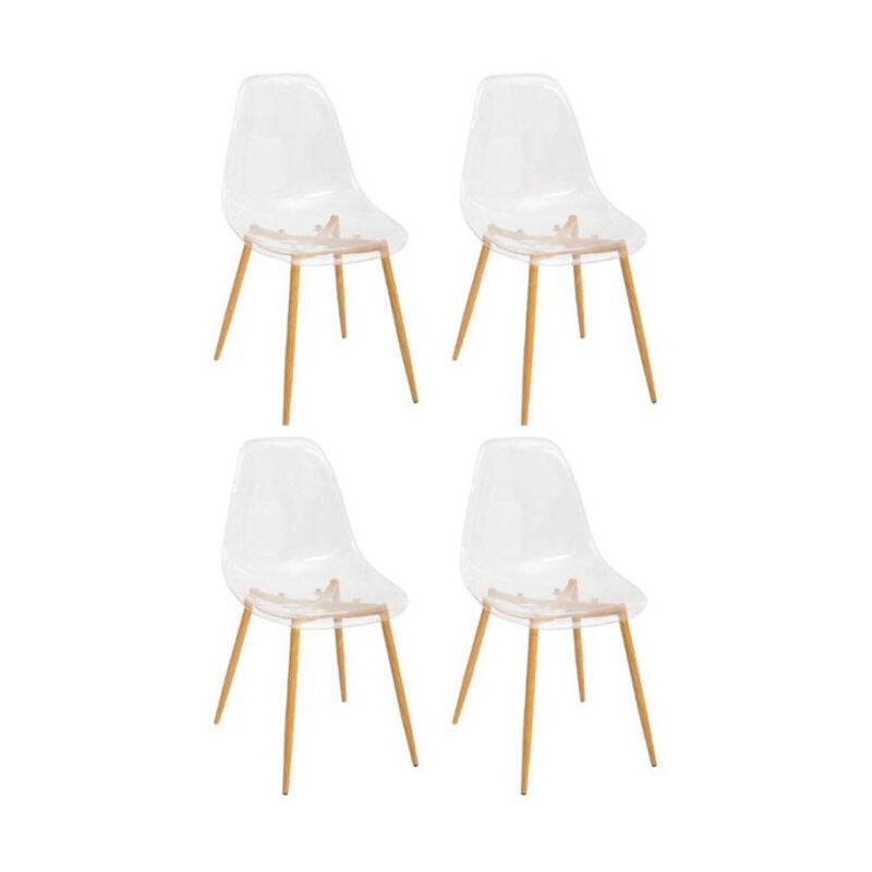 Atmosphera - Lot de 4 Chaises Design 'Taho' 85cm Transparent