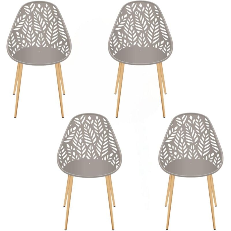 The Home Deco Factory - Lot de 4 chaises d'extérieur Calvi en polypropylène