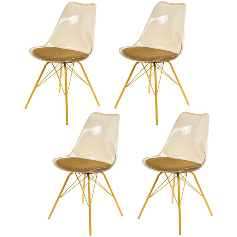 Amadeus - Lot de 4 chaises Diane avec coussin d'assise