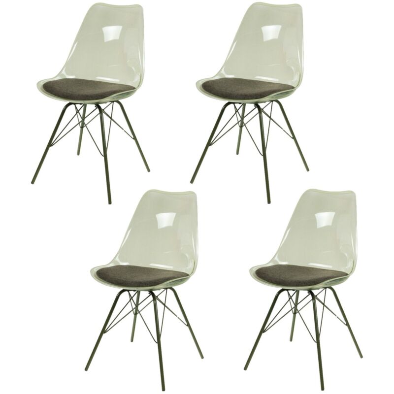 Amadeus - Lot de 4 chaises Diane avec coussin d'assise