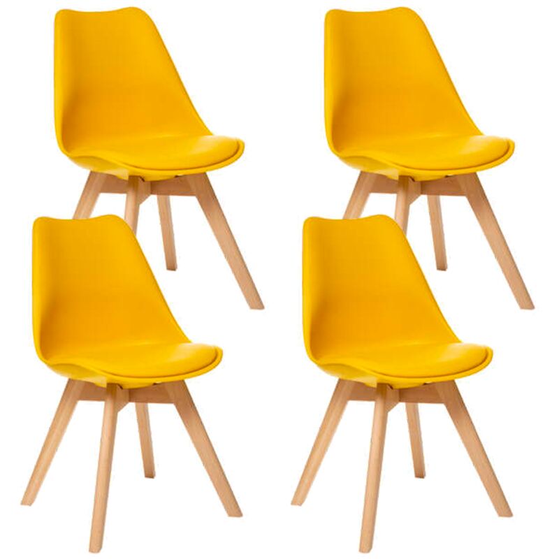 Lot De 4 Chaises Diner Baya Jaune Atmosphera