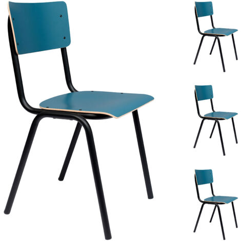 Lot de 4 chaises écolier bleu - BACK TO SCHOOL