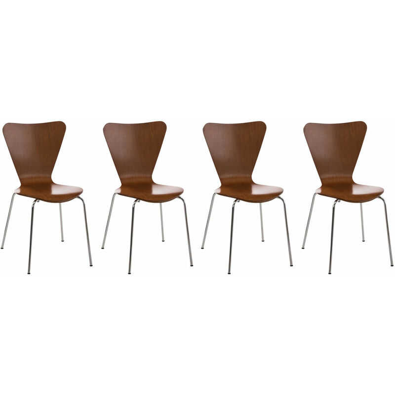CLP - Ensemble de 4 chaises empilables avec un style classique et intemporel différentes couleurs colore : marron