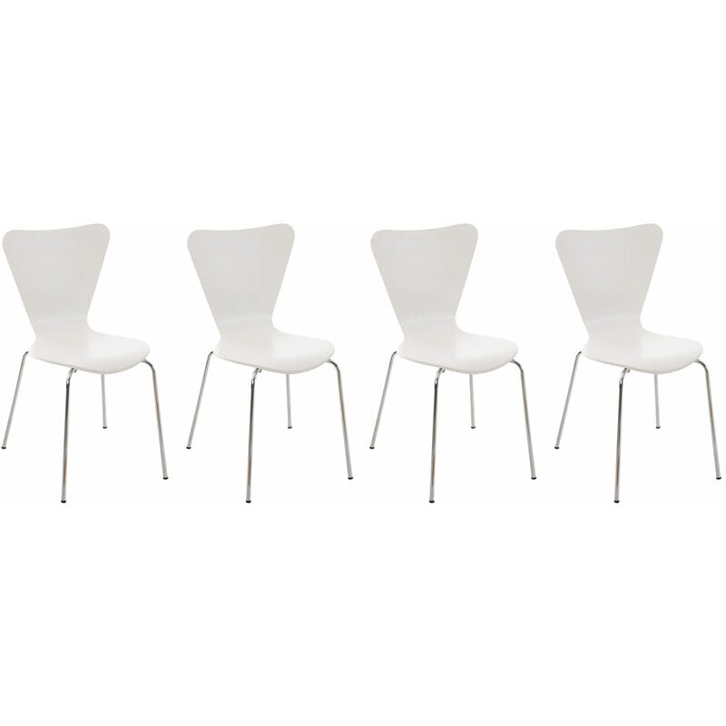 CLP - Ensemble de 4 chaises empilables avec un style classique et intemporel différentes couleurs colore : Blanc