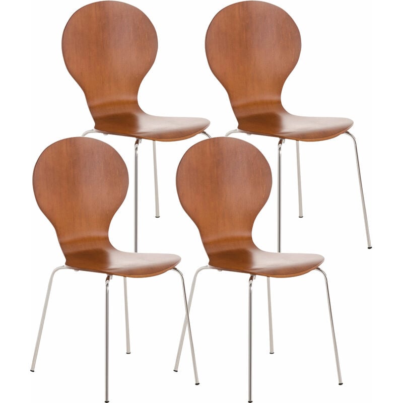 Définissez 4 chaises empilables avec une conception ergonomique et élégante disponibles différentes couleurs colore : marron