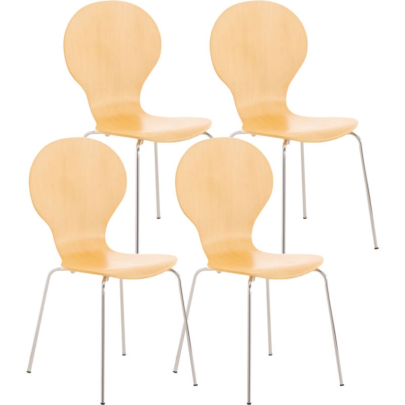 Définissez 4 chaises empilables avec une conception ergonomique et élégante disponibles différentes couleurs colore : La nature