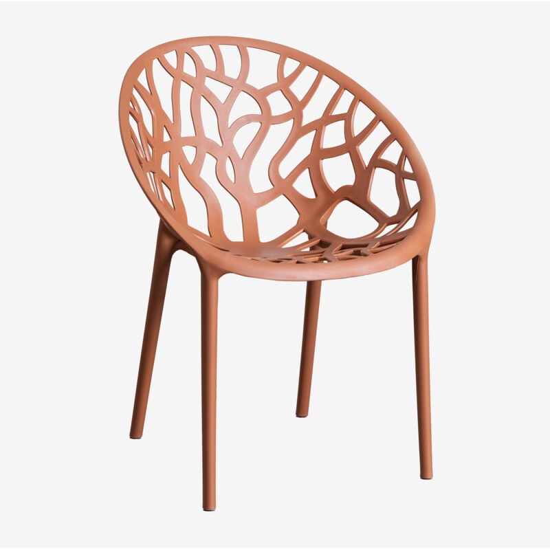 Pack de 4 chaises de salle à manger empilables Ores Sklum Rouille