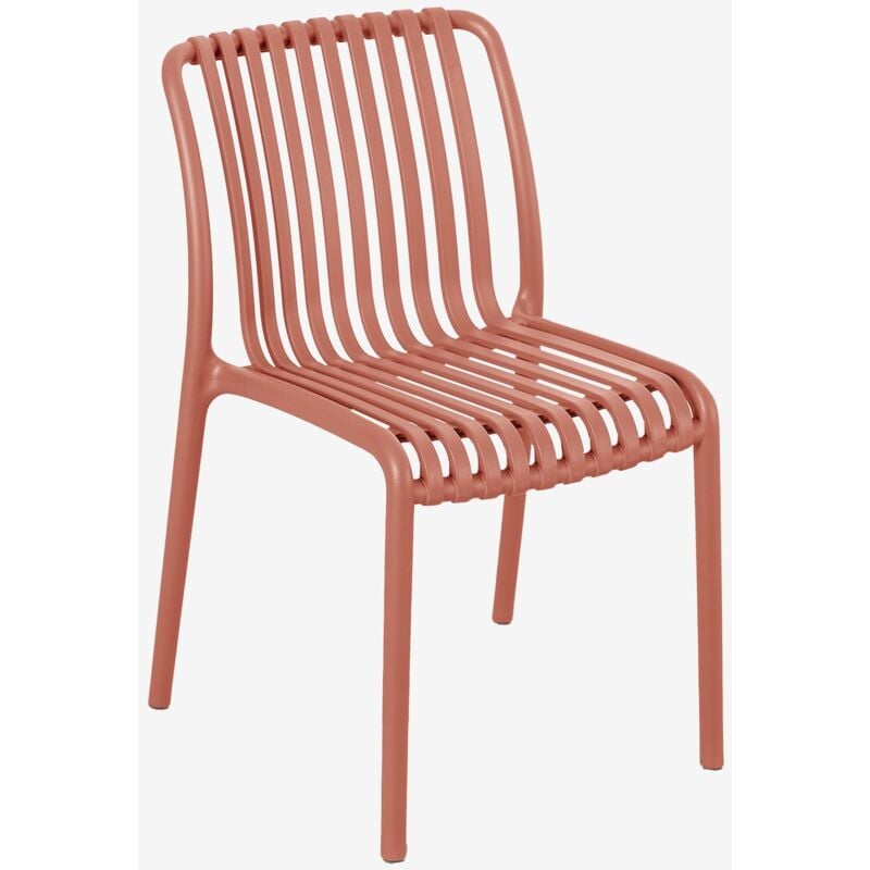 Sklum - Pack de 4 chaises de salle à manger empilables en polypropylène Wendell Rouge Tuile