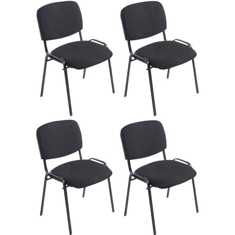 CLP - Lot de 4 Chaises empilables xl Ken en Tissu avec Pieds en métal Noir